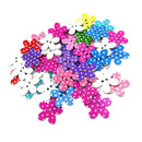 50Pcs/lot Flower Dot Wood Button 2 Holes Mixed Color Apparel Sewing DIY Gift