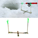 Outdoor Ice Fishing Rod Dual-Holder Rack 360 Rotation Y Shape Pole Stand