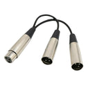 1pc Dual 2 XLR Male to 3 Pin Female Cable Cord Jack Mic Y Splitter Adaptor