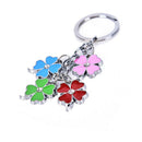 Lucky Four Leaf Clover Keychain Metal Keyring Green Shamrock Women Men Gift  Gw