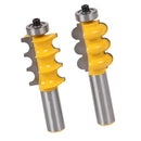 2PCS 1/2" Shank Bead&Triple Router Bit Cutters for Woodworking Cutter Tools
