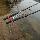 Adjustable Double Pole Bracket Fishing Rod Holder Rest Stainless Fish Tackle#