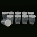 10pcs 50ml Clear Laboratory Test Measuring Graduated Beaker Container w/ Cap