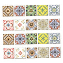 20pcs Bohemia Printing Tile Stickers for Home Kitchen Bath Decor B 10x10cm