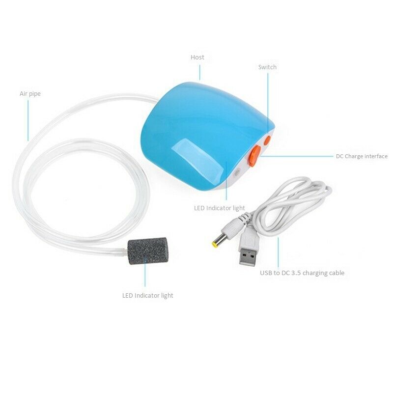 Usb Charging Rechargeable Lithium Battery Power Super Mute Aquarium Fish Ta S8A2