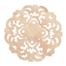 Woodcarving Furniture Decoration Solid Wood Door Round Applique Flower Him  A6V7