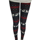 1pc Christmas Snowflake Elk Print Leggings Women Elastic Sport Thin Pencil Pants