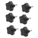 6 Pcs M8 x 40mm Thread Replacement Star Hand Knob Tightening Screw Black