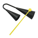 Metal Two Tone Cowbell with Plastic Striker Percussion Instrument - Black ATME