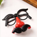 Pop Clown Glasses Costume Ball Round Frame Red Nose Whistle Mustache  Z