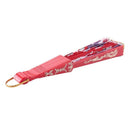 Chinese Style Flower Pattern Plastic Frame Folding Hand Fan Red