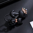 Crown Cats Rhinestone Brooch Badge Jacket Sweater Lapel Shirts Pins Jewelry A
