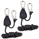 2Pcs GROW LIGHT ROPE HANGER RATCHET REFLECTOR HANGERS CL 1/8" 150lb K2M3