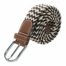 Male Female Belt Buckle Canvas Leather Belt Strap Waistband Elastic Coffee