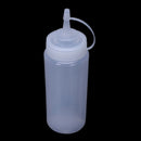 1X Clear White Plastic Squeeze Sauce Ketchup Cruet Oil Bottles 16OZ