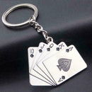 Fashion Poker Hand Playing Cards Royal Flush Keyring Metal Collectables Key G3Y0
