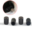 4 X Aluminum Metal BlacksAlloy Tire/Rim Valve Air Port Dust Cover Stems Cap/Caps