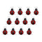 12Pcs Mini Metal Ladybug Fence Hanger Wall Hanging Outdoor Garden Decor - Red -