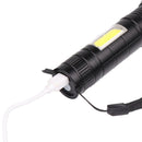 Portable T6+COB LED Light 3 Modes USB Charging Flashlight 1000LM Torch Lamp