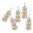 5 Pieces Diamante Branch Leaf Sew-on Rhinestone Buttons Flatback Embellishment
