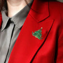Christmas Tree Brooch Rhinestone Badges Jacket Backpack Decor Festival Gift