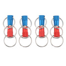 4 X Quick Release Keychain with Three Heavy Duty Split Rings Key Accessories