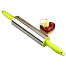 1Pc Stainless Steel Fondant Rolling Pin Cake Decoration Dough Roller Plasti T8Z3