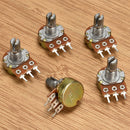 5Pc 10K OHM Terminal Linear Taper Rotary 15mm Resistor Potentiometer + Knobs Kit