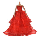 1x Red Embroidery Luxurious Wedding Lace 4 Layers Dress for  s SP