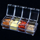 4pcs Seasoning Rack Spice Pots Box Storage Container Condiment Jar Kitchen Tool