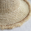 Women'S Summer Hand-Woven Foldable Wide Brim Fisherman 100% Raffia Straw Su L4A5
