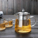 5Sizes Good Clear Borosilicate Glass Teapot With 304 Stainless Steel Infuse Z8Z4