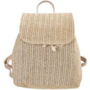 Fashion Straw Woven Backpack Ladies Shoulder Bag Summer Girl Backpack Femal L9I8