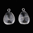2x Water Drop Glass Natural Dried Flower Pendant Home Hanging Decoration 2cm