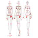 Fashion Ruler Fashion Line Drawing Human Dynamic Template for Cloth Renderin Nw