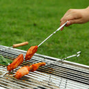 10x BBQ Barbecue Stainless Steel Grilling Kabob Kebab S Flat Skewers Needle X9M4