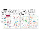 8 x English Color Print Diary Stationery Decoration Seal Notebook Sticke HXG