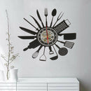 Vinyl Record Wall Clock Decorative Kitchen Utensils Wall Watch Art Handmade