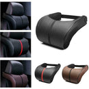 Universal Black PU Leather Car Seat Headrest Cotton Neck Cushion Pillow X5T6