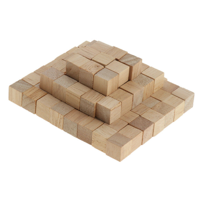 Wooden Square Cubes Building Blocks For Kid Children Counting Puzzle Making,
