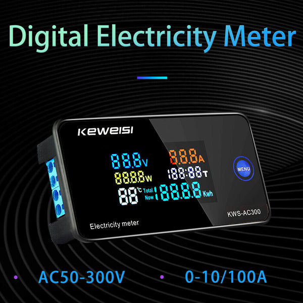 6 in 1Ã‚Â Color DisplayÃ‚Â Digital Energy MeterÃ‚Â (KWS-AC300-100A Split Core CT) A#S