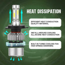 1 Pair H4 LED 72W 6500K 8000LM S4 Car Headlight Hi/Lo Beam Bulbs Waterproof A