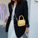 Women Leather Mini Shoulder Handbags Flap Messenger Crossbody Bags (Yellow) A