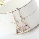 Graceful Triangle Zircon Crystal Dangle Drop Earring Women Girls Jewelry