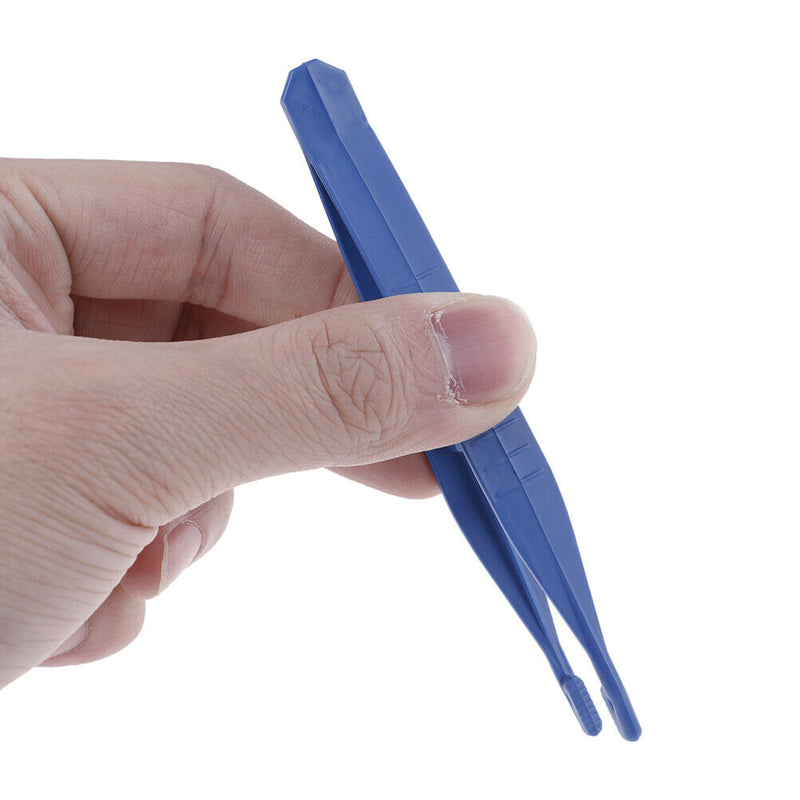 10X'Reptiles Feeder Tweezer Plastic Terrarium Clamp Feeding Tongs Tool SkidClips