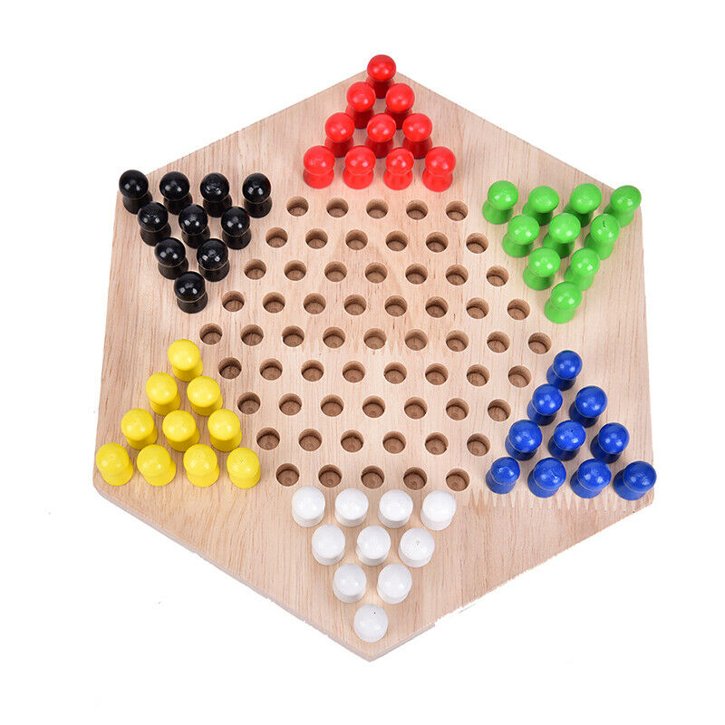 Most Popular Traditional Hexagon Wooden Chinese Checkers Family GameSet OZ