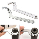 2 Pieces Chrome Vanadium Adjustable Square/ Round Head Spanner Hook Wrench Tool