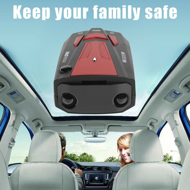 V7 2020 Car Radar Detector English Russian Human Voice Speed Warning (Red)