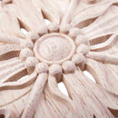 Rubber Wood Carved Round Applique Furniture Natural Unpainted For Home Deco J5U9