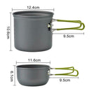 DS-101 Outdoor Camping Cookware Set Portale Green Handle Tableware Pot